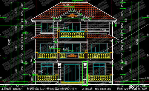 新農村經典三層住宅設計效果圖及施工圖